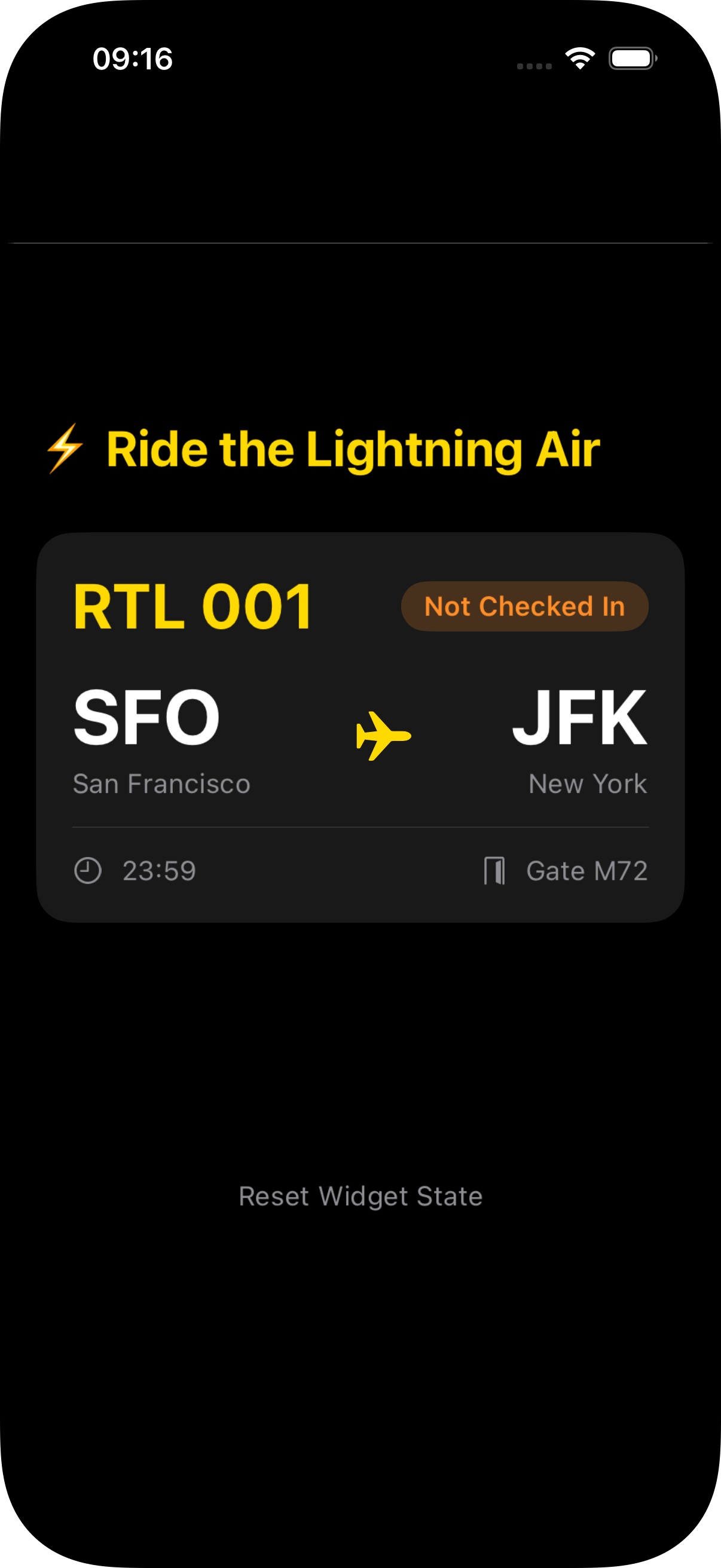 App ContentView — RTL 001 pre-check-in